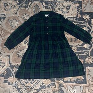 Old Navy Green and Blue Plaid Kids Dress Size Large Girls